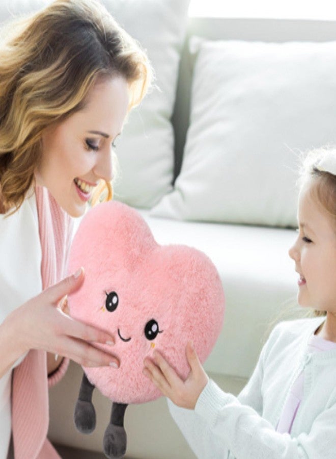 Zexsazone Soft Pink Heart Plush Toy Cushion - Cute Smiling Face Stuffed Pillow for Kids, Boys, Girls Girlfriend & Wife | Valentine Gift, Birthday Present, Anniversary Romantic Plushie Home Décor 30 cm - Image 2